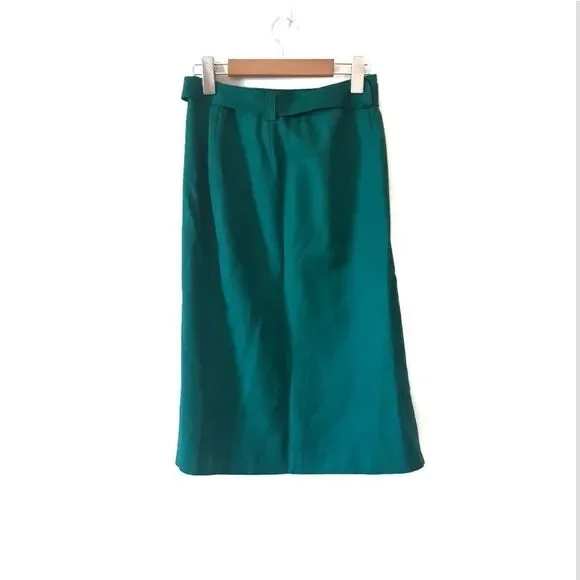 Vintage Alfred Sung Sport Green Midi Skirt - Picture 3 of 8